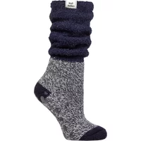 Women's 1 Pair Heat Holders Lounge Cosy Slouch Socks Hydra Navy / Ivory 4-8
