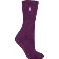 Women's 1 Pair SOCKSHOP Heat Holders 2.3 TOG Plain Thermal Slipper Socks Violet