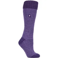 Women's 1 Pair SOCKSHOP Heat Holders 2.3 TOG Thermal Boot Socks Purple 4-8 Ladies