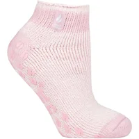 Women's 1 Pair SOCKSHOP Heat Holders 2.3 TOG Patterned and Striped Ankle Slipper Socks Pisa Dusted Pink 4-8 Ladies