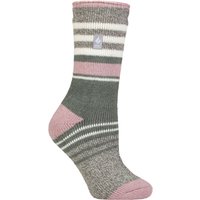 1 Pair SOCKSHOP 2.3 TOG Patterned Thermal Socks Cherith Mid Grey Sage Green 4 8
