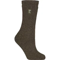 Women's 1 Pair SOCKSHOP Heat Holders Outdoor 2.3 TOG Plain Angling Socks Forest Green 4-8