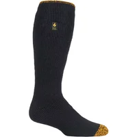 Mens 1 Pair SOCKSHOP Heat Holders 2.3 TOG Workforce Long Socks Black / Yellow