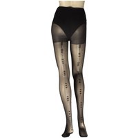 1 Pair Sheer Heart Backseam Tights S M
