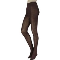 1 Pair Plain Wool Tights Chocolate Medium Large
