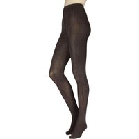 1 Pair Cotton Ribbed Tights Chocolate Small Medium