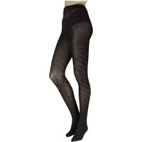 1 Pair Textured Zig Zag Knitted Tights S M