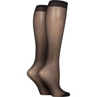 2 Pair 10 Denier Sheer Knee Highs One