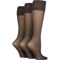 3 Pair 15 Denier Sheer Knee Highs Barely One