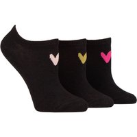 3 Pair Patterned Cotton Trainer Socks Heart 4 8