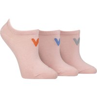3 Pair Patterned Cotton Trainer Socks Heart 4 8