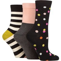 3 Pair Patterned Cotton Socks Spots Stripes 4 8