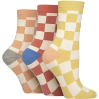 3 Pair Patterned Cotton Socks Checkers 4 8