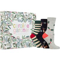 7 Pair 7 Day Christmas Foliage Gift Cotton Boxed Socks 4 8