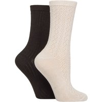 2 Pair Charnos Pelerine Rib Socks Mix One