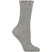 1 Pair Rib Scallop Top Cosy Wool Socks One