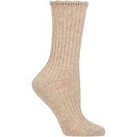 1 Pair Rib Scallop Top Cosy Wool Socks One