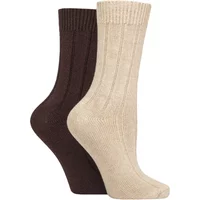 2 Pair Charnos Cosy Bamboo Socks Chocolate One