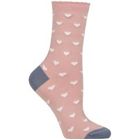 1 Pair Mercerised Cotton Heart Scallop Top Socks Mix One