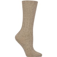1 Pair Cashmere Slouchy Top Socks Oatmeal One