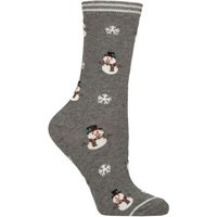 1 Pair Christmas Design Cotton Socks Snowman One