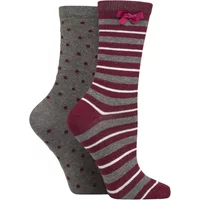 2 Pair Charnos Sparkle Stripe Spot Socks One