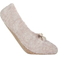 1 Pair Chenille Slippers Bow Oatmeal One