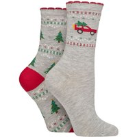 2 Pair Candy Car Christmas Tree Socks One