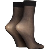 2 Pair 10 Denier Sheer Ankle Highs One