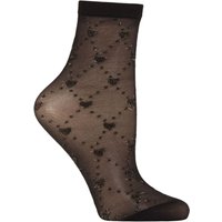 1 Pair Sparkle Heart Ankle Socks Gold One