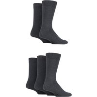 5 Pair Classic Everyday Plain Argyle Jacquard Cotton Socks Charcoals 6 11