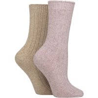 2 Pair Cotton Merino Wool Silk Socks Lilac 4 8