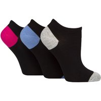 3 Pair Plain Patterned Bamboo Secret Socks Grey Blue Pink 4 8