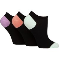 3 Pair Plain Patterned Bamboo Secret Socks Mint Peach Purple 4 8