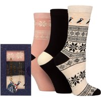 3 Pair Glenmuir Bamboo Christmas Patterned Socks Festive Gift Box Puffin 4 8