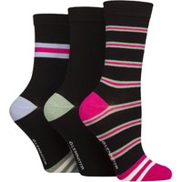 3 Pair Patterned Bamboo Socks Christmas Gift Tag Stripes 4 8