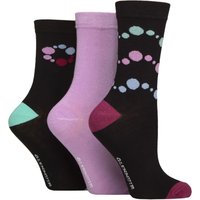3 Pair Patterned Bamboo Socks Christmas Gift Tag Bubbles 4 8