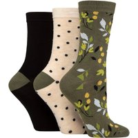3 Pair Glenmuir Patterned Bamboo Socks Christmas Gift Tag Woodland 4 8