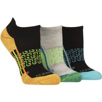 3 Pair Sport Technical Trainer Socks Orange Green 4 8