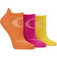 3 Pair Glenmuir Recycled Poly Sports Trainer Socks Arch Support Orange Pink 4 8