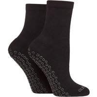 2 Pair Sport Cotton Half Cushioned Mid Length Yoga Socks Grips 4 8