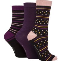 3 Pair Patterned Bamboo Socks Spot Stripe 4 8
