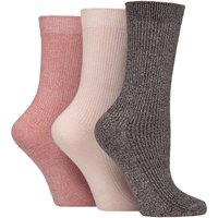 3 Pair Bamboo Leisure Socks Pink 4 8