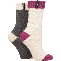 2 Pair Classic Fashion Boot Socks Square Charcoal 8