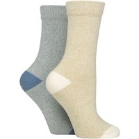 2 Pair Glenmuir Soft Touch Boot Socks Beige 4 8