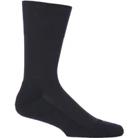 Mens 1 Pair Falke Airport Plus Plain Virgin Wool and Cotton Cushioned Business Socks Dark Navy 45-46