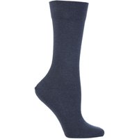 1 Pair Navy Blue Sensitive London Left Right Comfort Cuff Cotton Socks 2.5 5