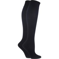 2 Pair Plain Cotton Knee Highs 4 8
