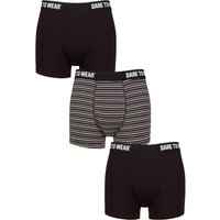 3 Pack SOCKSHOP Plain Striped Bamboo Trunks Stripe Charcoal M