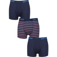 3 Pack SOCKSHOP Plain Striped Bamboo Trunks Stripe Dark M